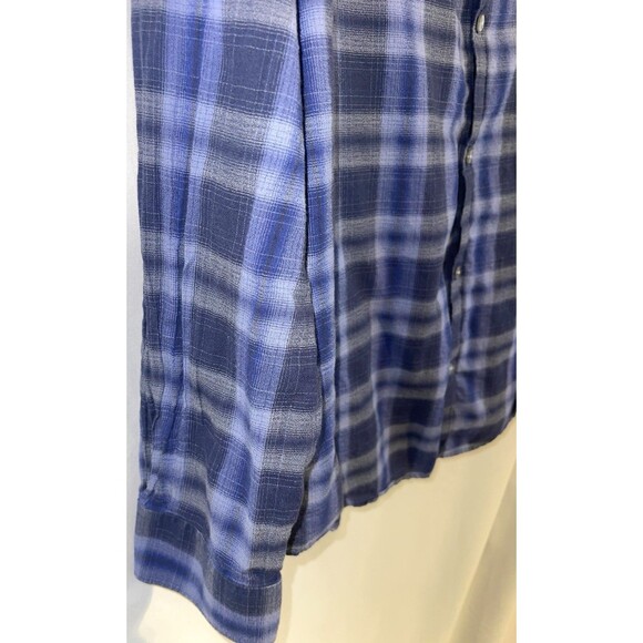 Calvin Klein Shirt Button Up Long Sleeve Purple Blue Black Plaid Men’s Size XL - Picture 6 of 12